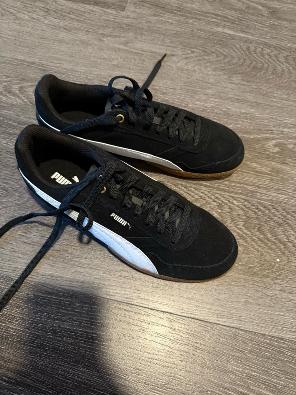 Puma Black Sneakers with White Formstrip